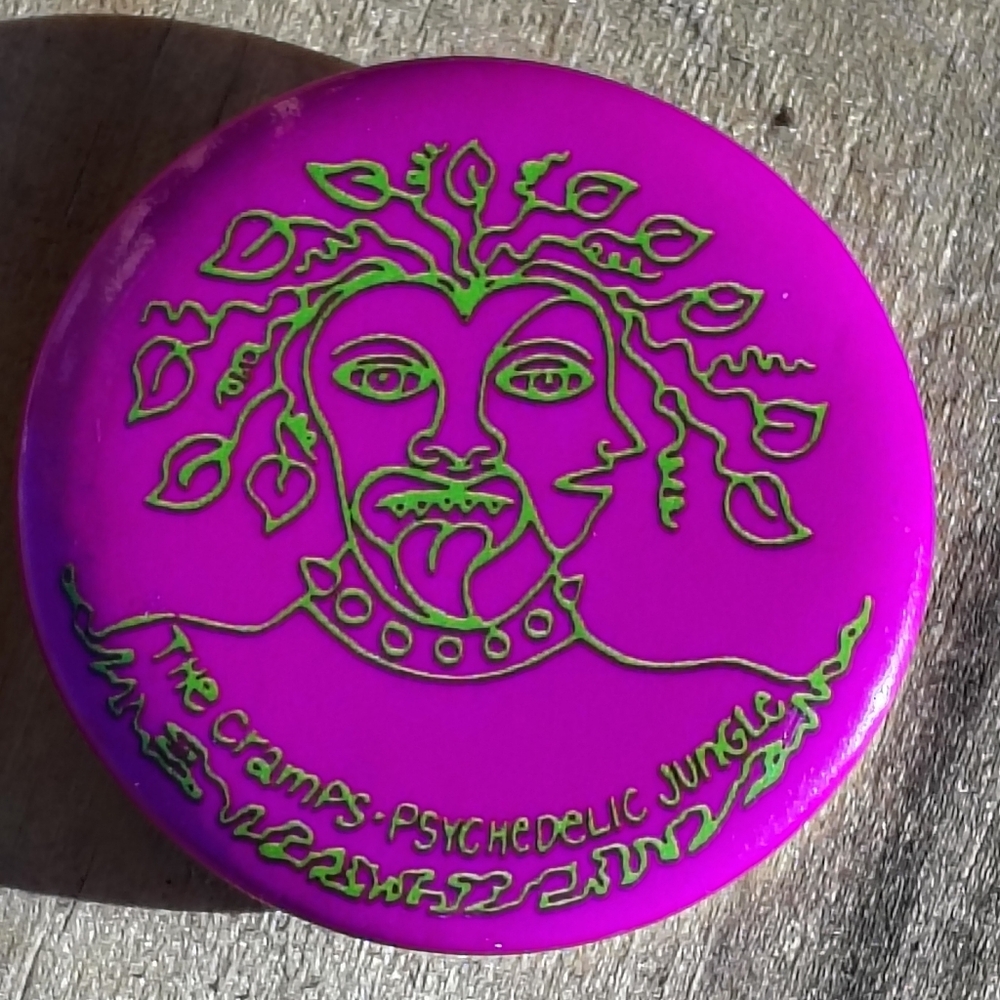 The Cramps 1981 Promo Pin for Album Psychedelic Jungle - Rare